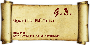 Gyurits Mária névjegykártya