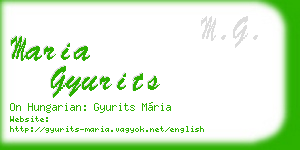 maria gyurits business card
